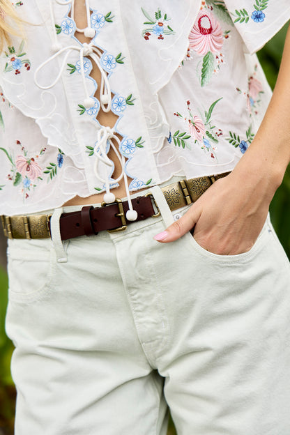 Metal Leather Belt