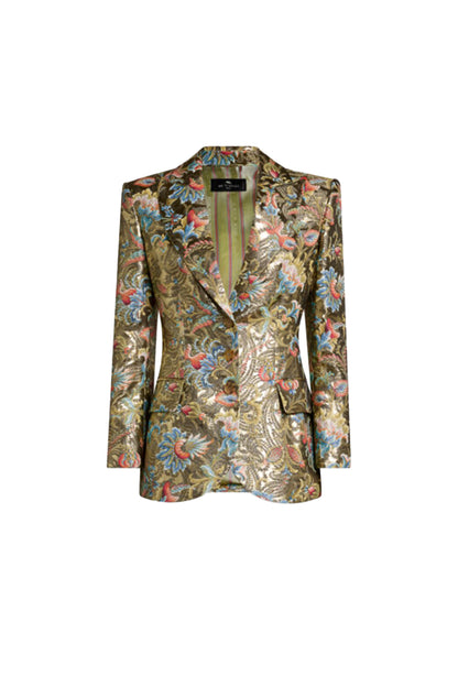 Metallic Jacket with Flap Pockets