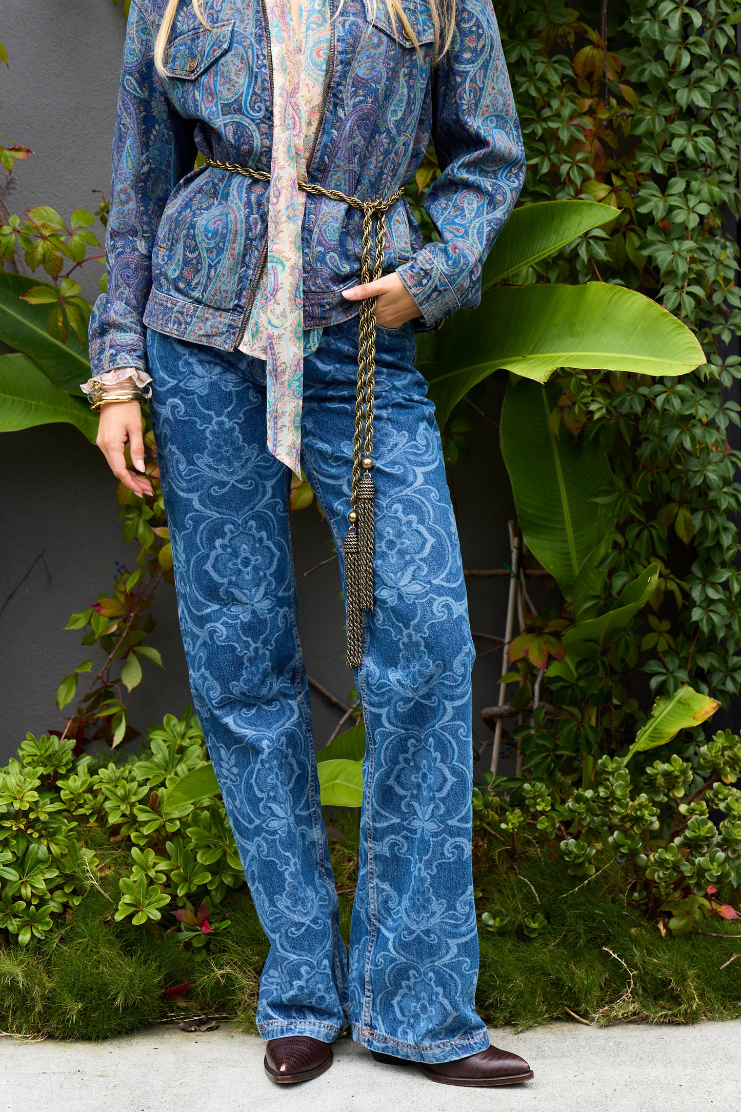 Motif Denim Jean