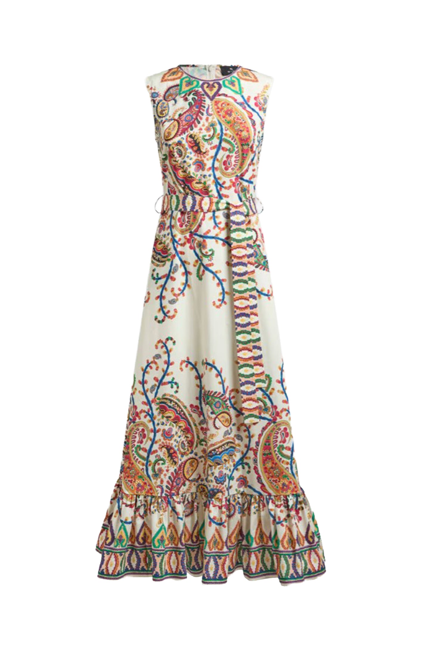 Paisley Foliage Print Long Dress