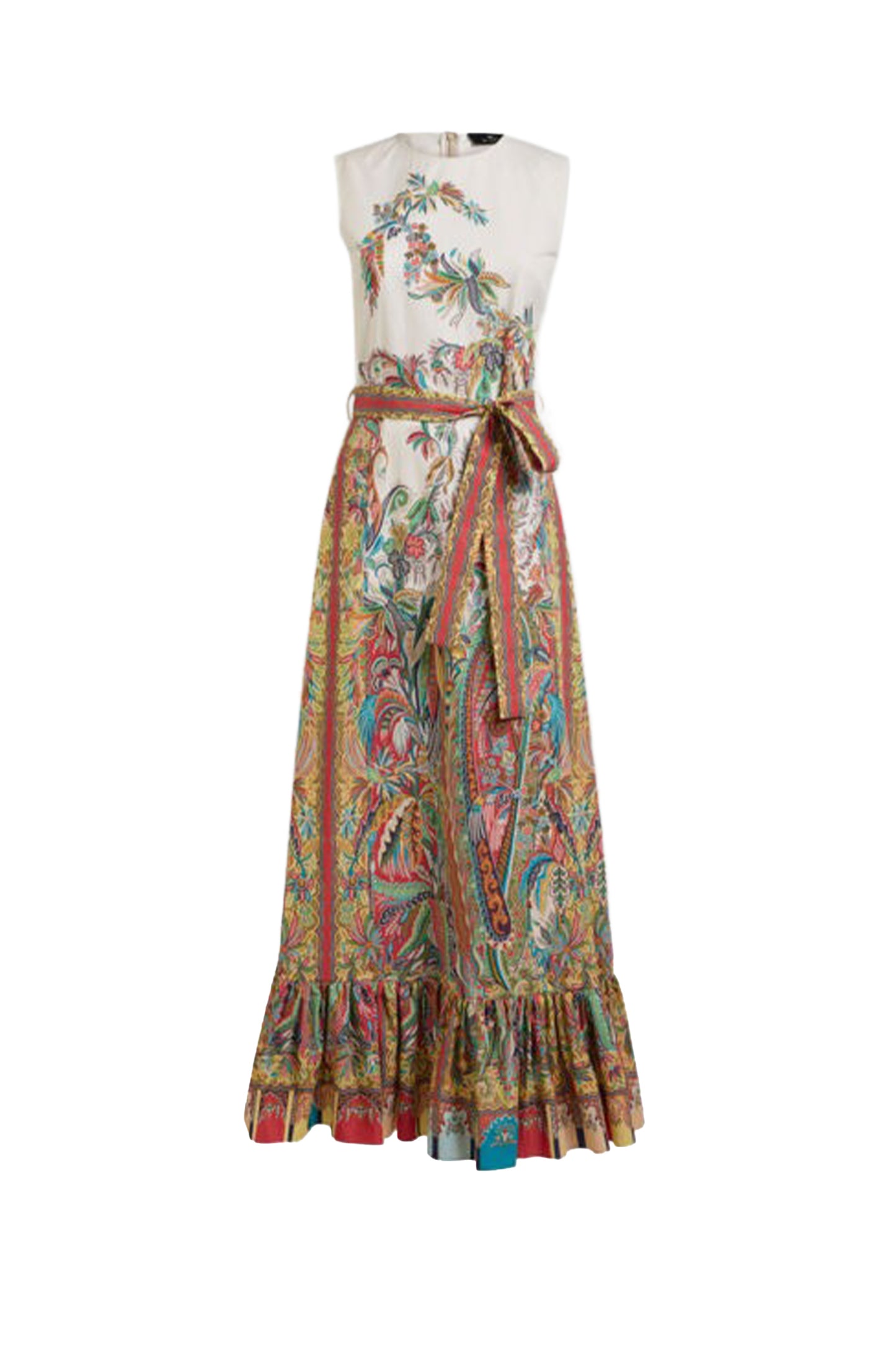 Paisley Foliage Print Long Dress