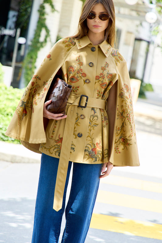 Belted Cape with Print