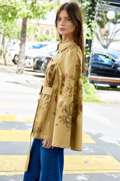 Belted Cape with Print