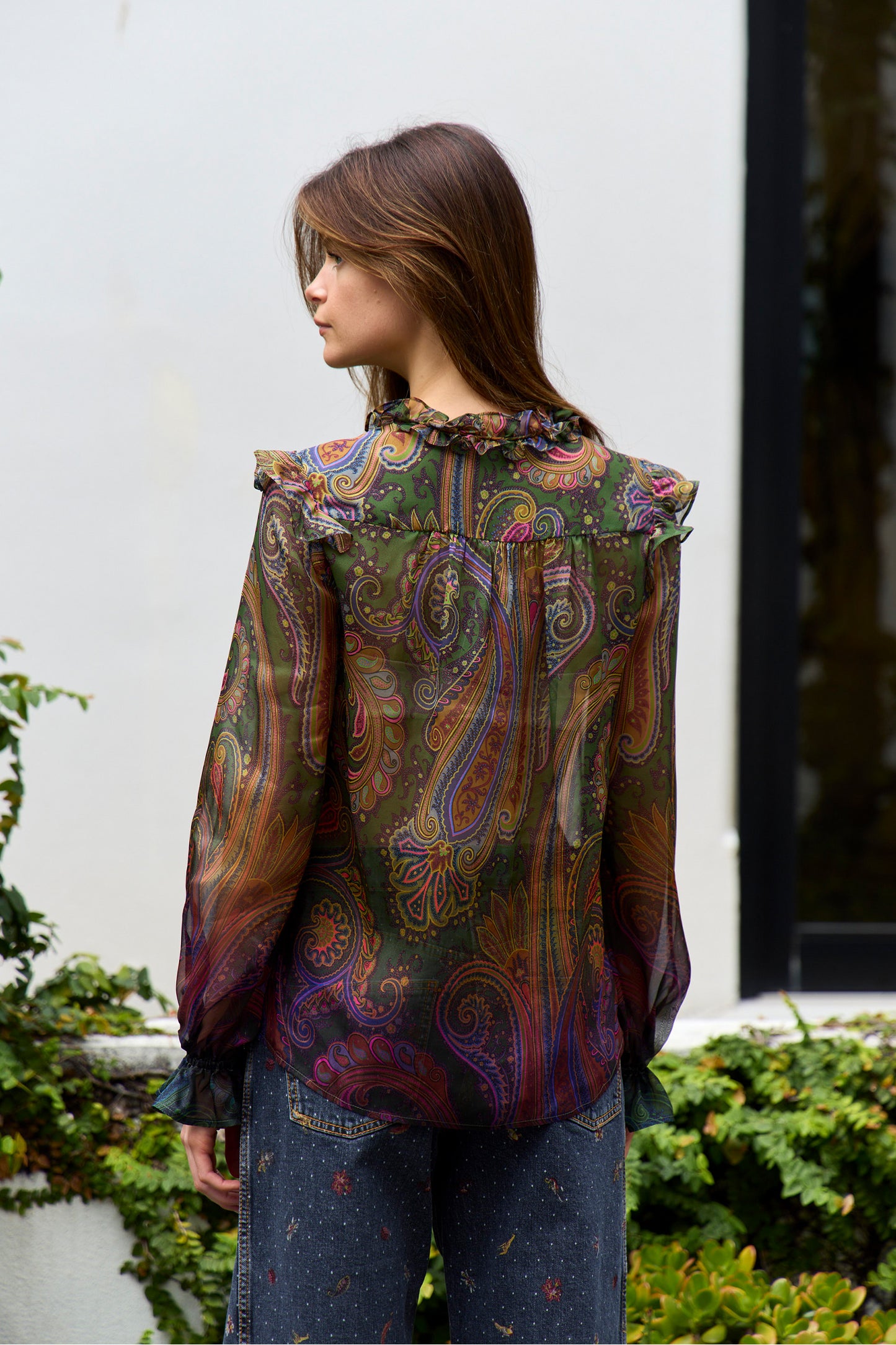 Silk Paisley Print Blouse