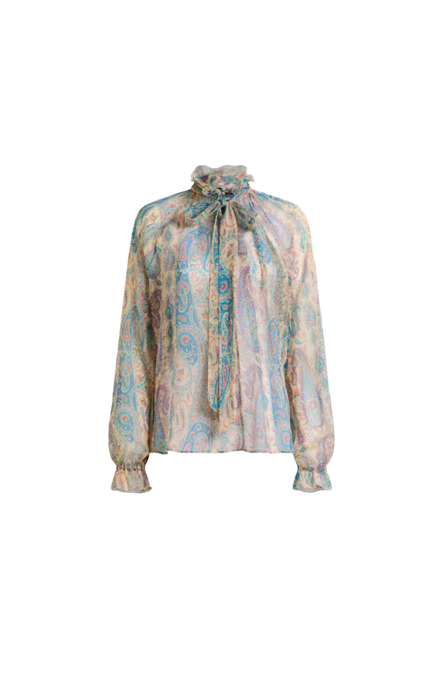 V-Neck Blouse with Scarf