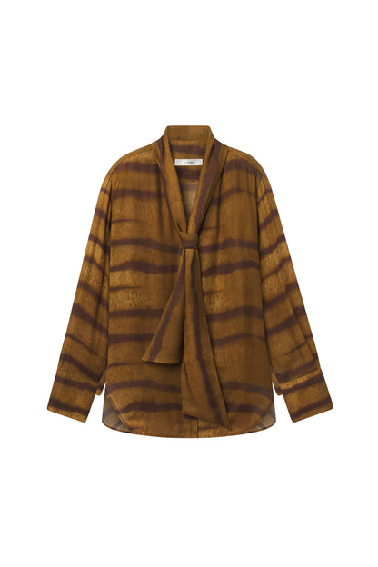 The Silk Oversized Tie Shirt