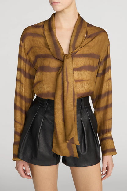The Silk Oversized Tie Shirt