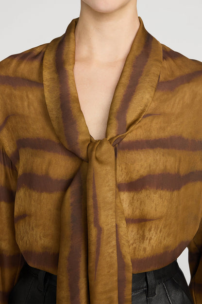 The Silk Oversized Tie Shirt