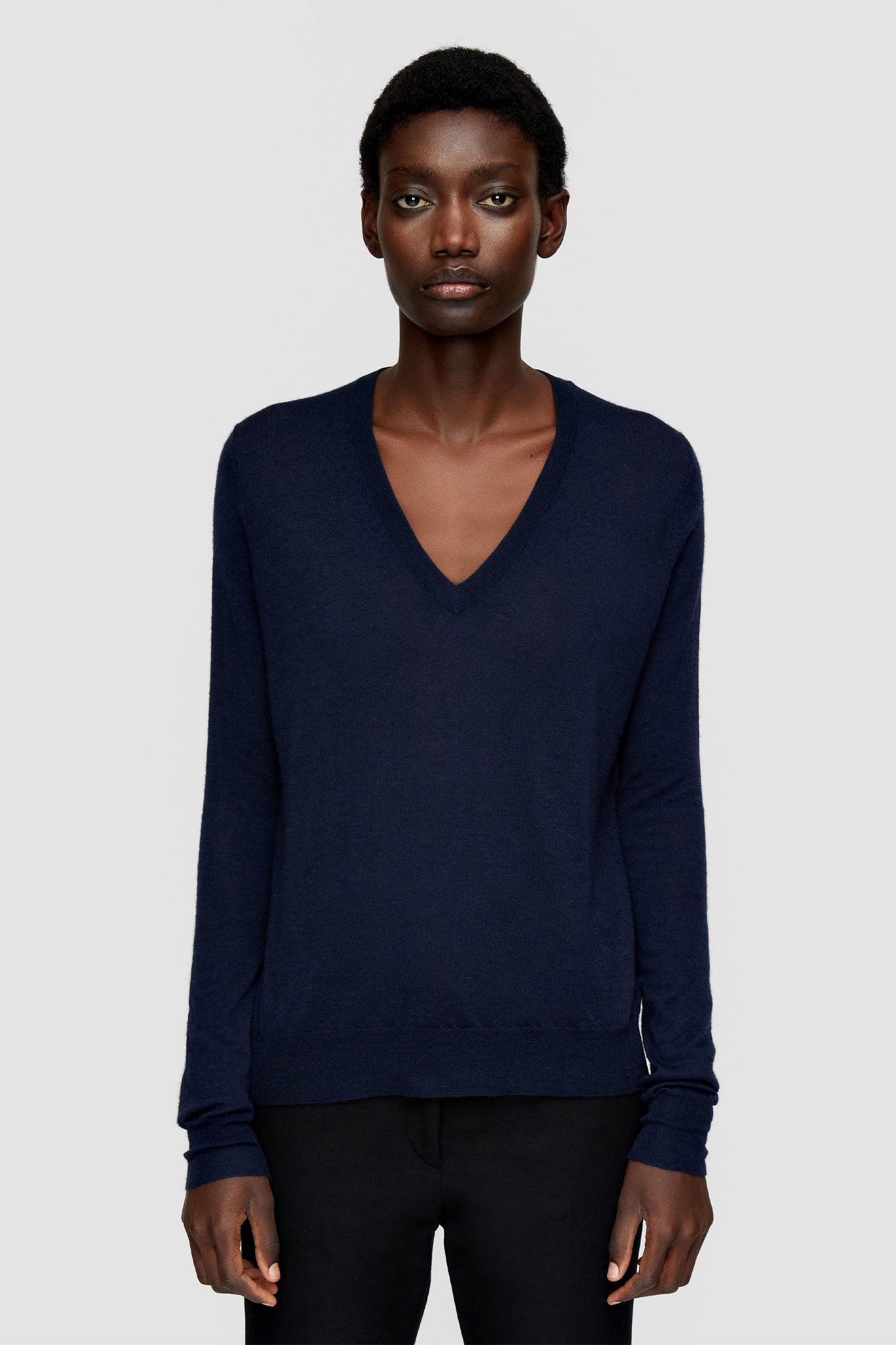 V-Neck L/S Cashair Sweater