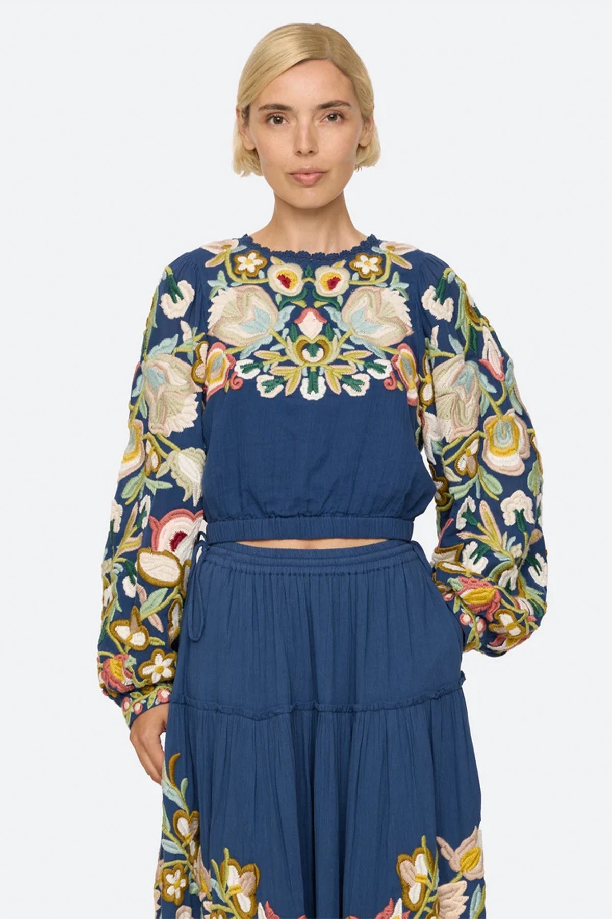 Wilhelminia Embroidered L/SLV Top