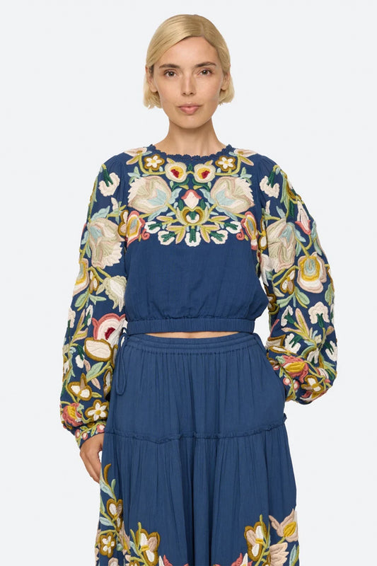 Wilhelminia Embroidered L/SLV Top