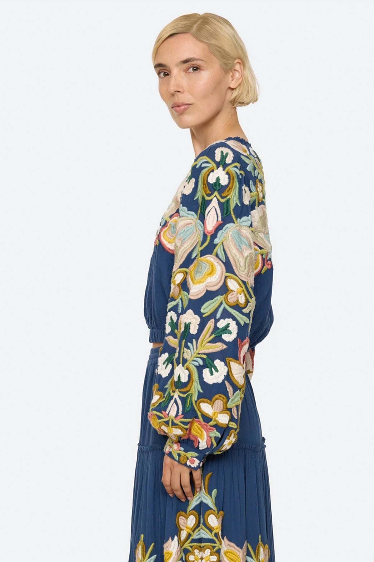 Wilhelminia Embroidered L/SLV Top