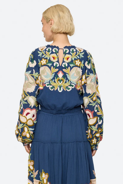 Wilhelminia Embroidered L/SLV Top