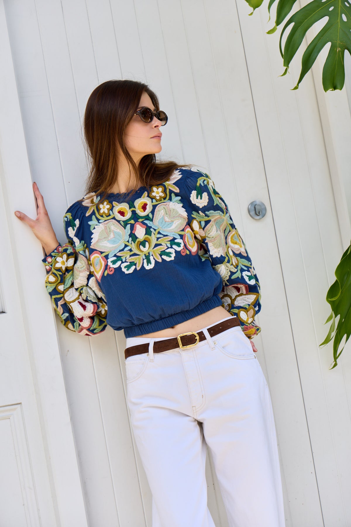 Wilhelminia Embroidered L/SLV Top