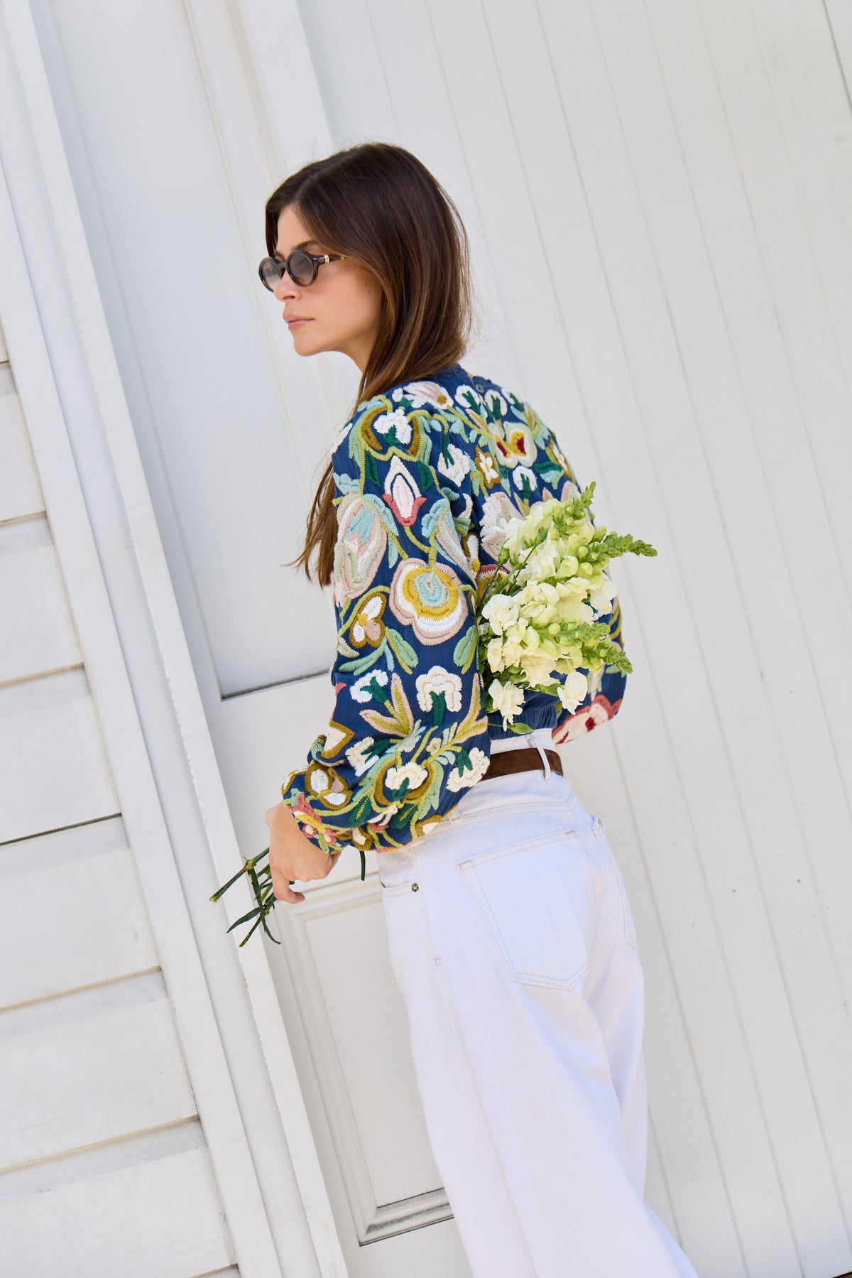 Wilhelminia Embroidered L/SLV Top