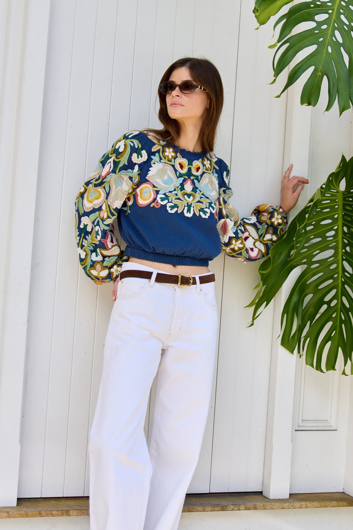 Wilhelminia Embroidered L/SLV Top
