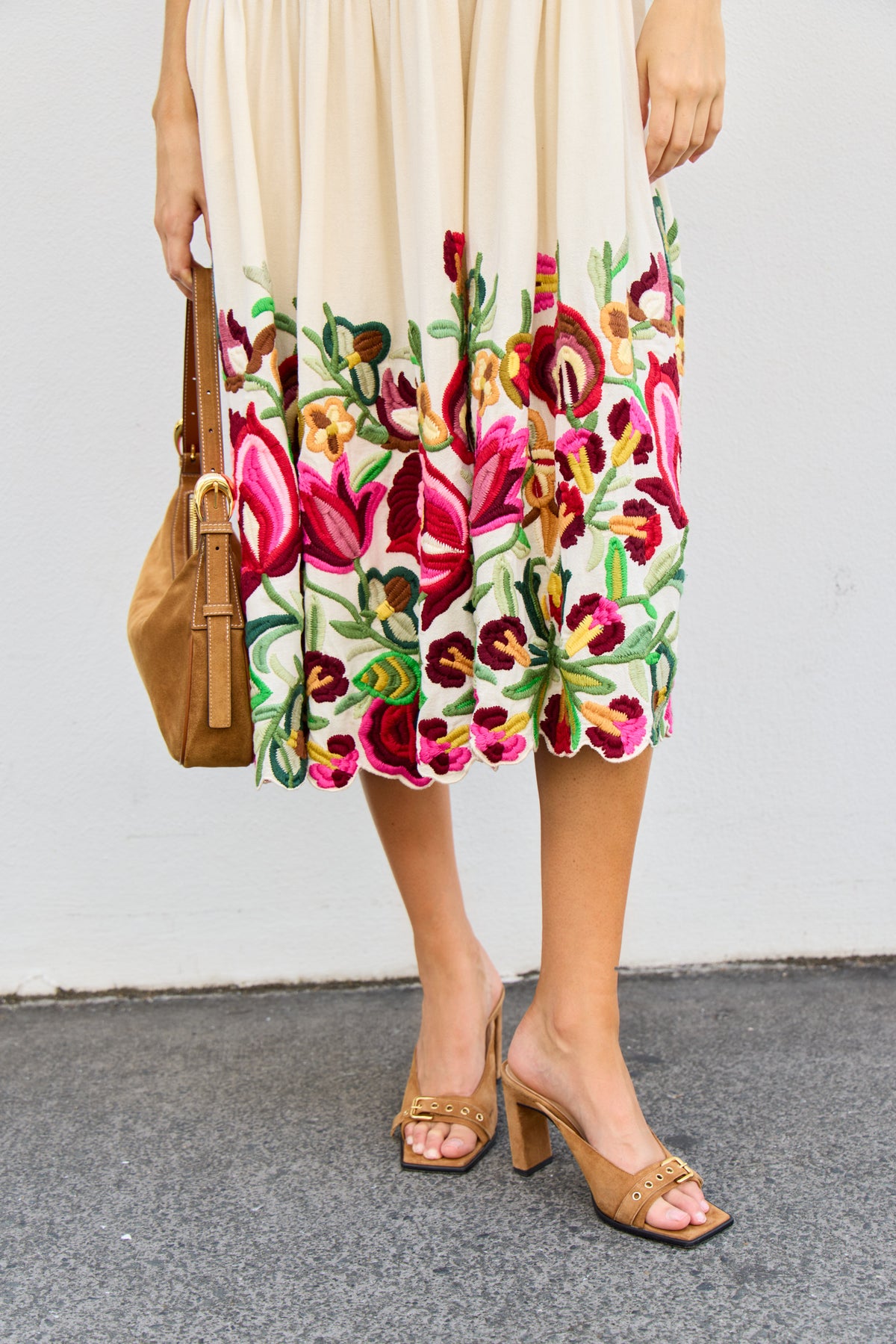 Wilhelminia Embroidered Sleeveless Midi Dress