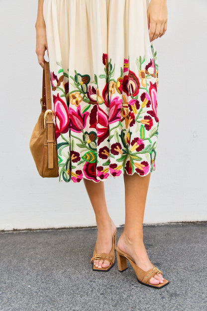 Wilhelminia Embroidered Sleeveless Midi Dress