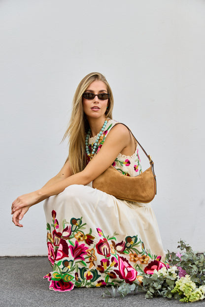 Wilhelminia Embroidered Sleeveless Midi Dress