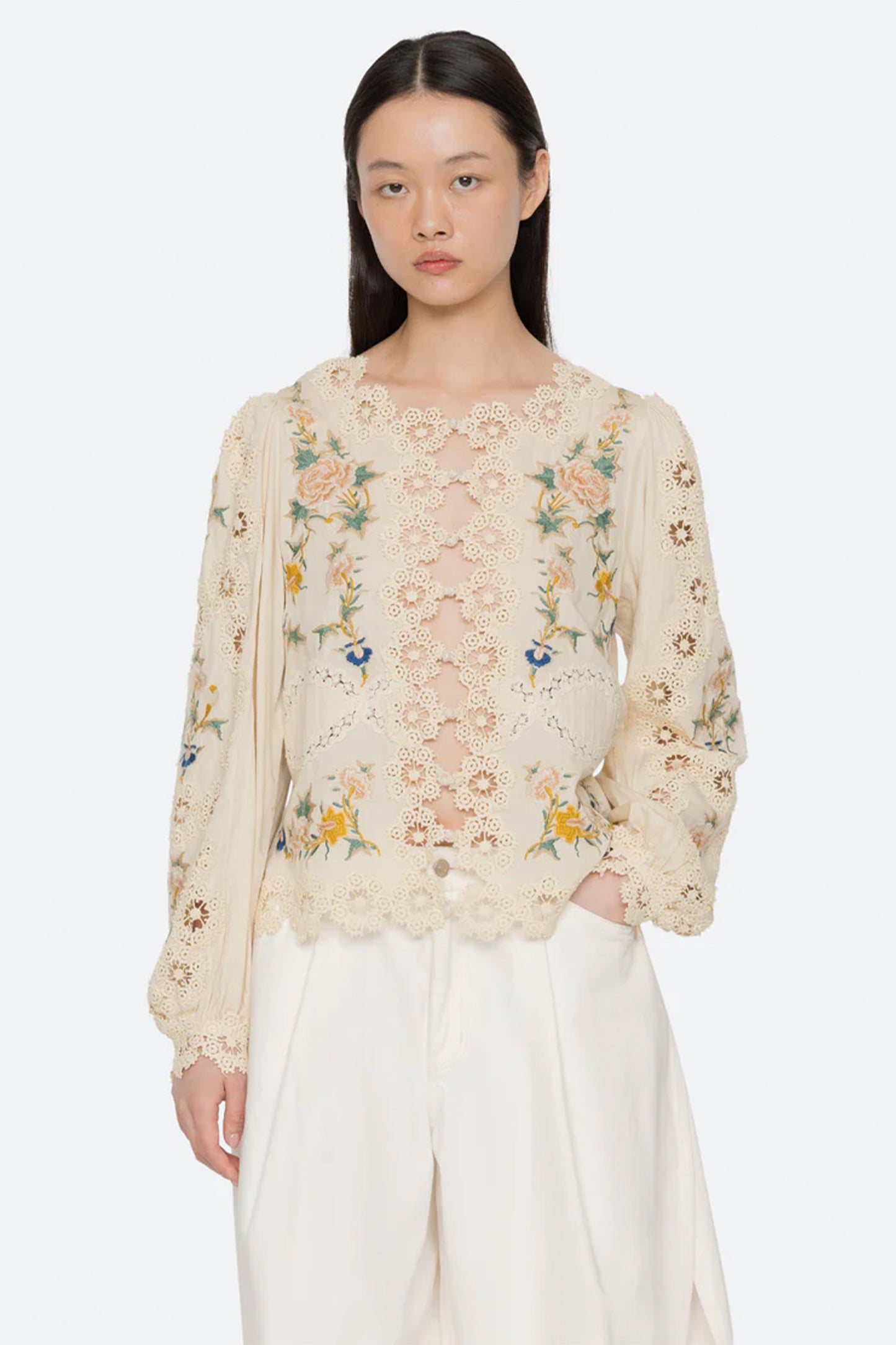 Adonna Emb L/Slv Blouse