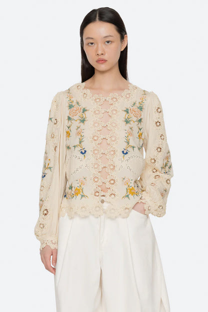 Adonna Emb L/Slv Blouse