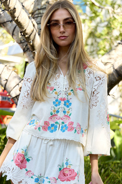 Astrid Embroidery L/Slv Blouse