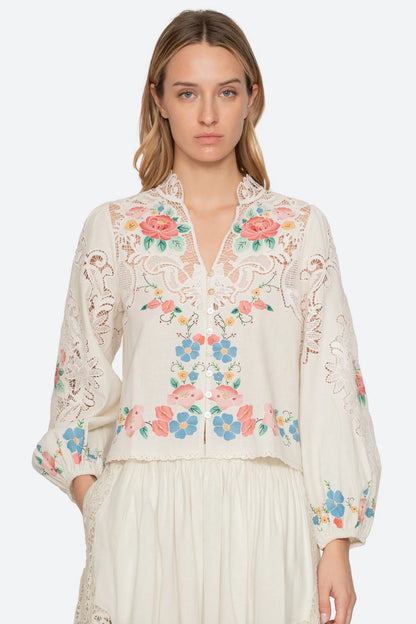 Astrid Embroidery L/Slv Blouse