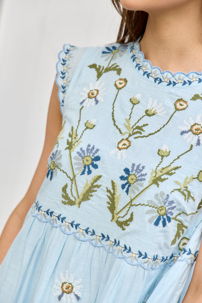 Audra Embroidery Midi Dress