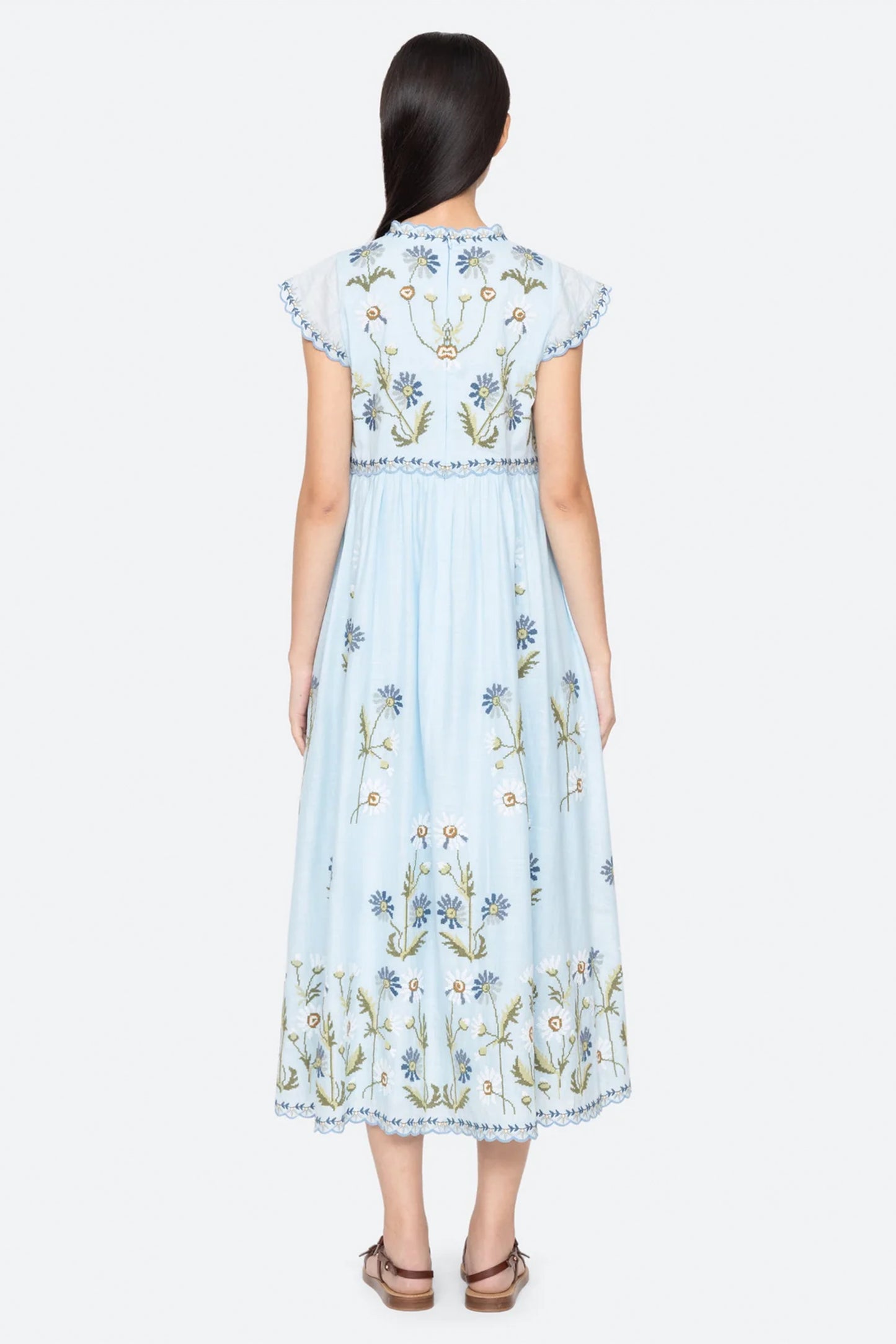Audra Embroidery Midi Dress