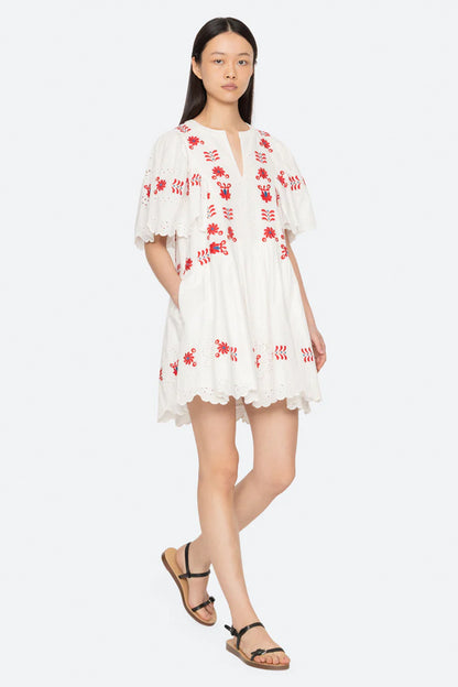 Catharina Emb 3/4 Slv Mini Dress