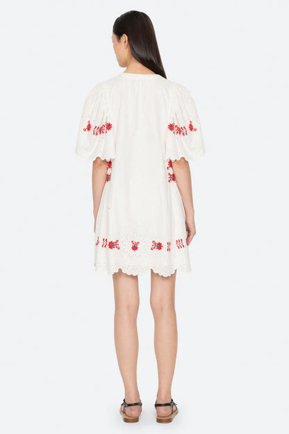 Catharina Emb 3/4 Slv Mini Dress