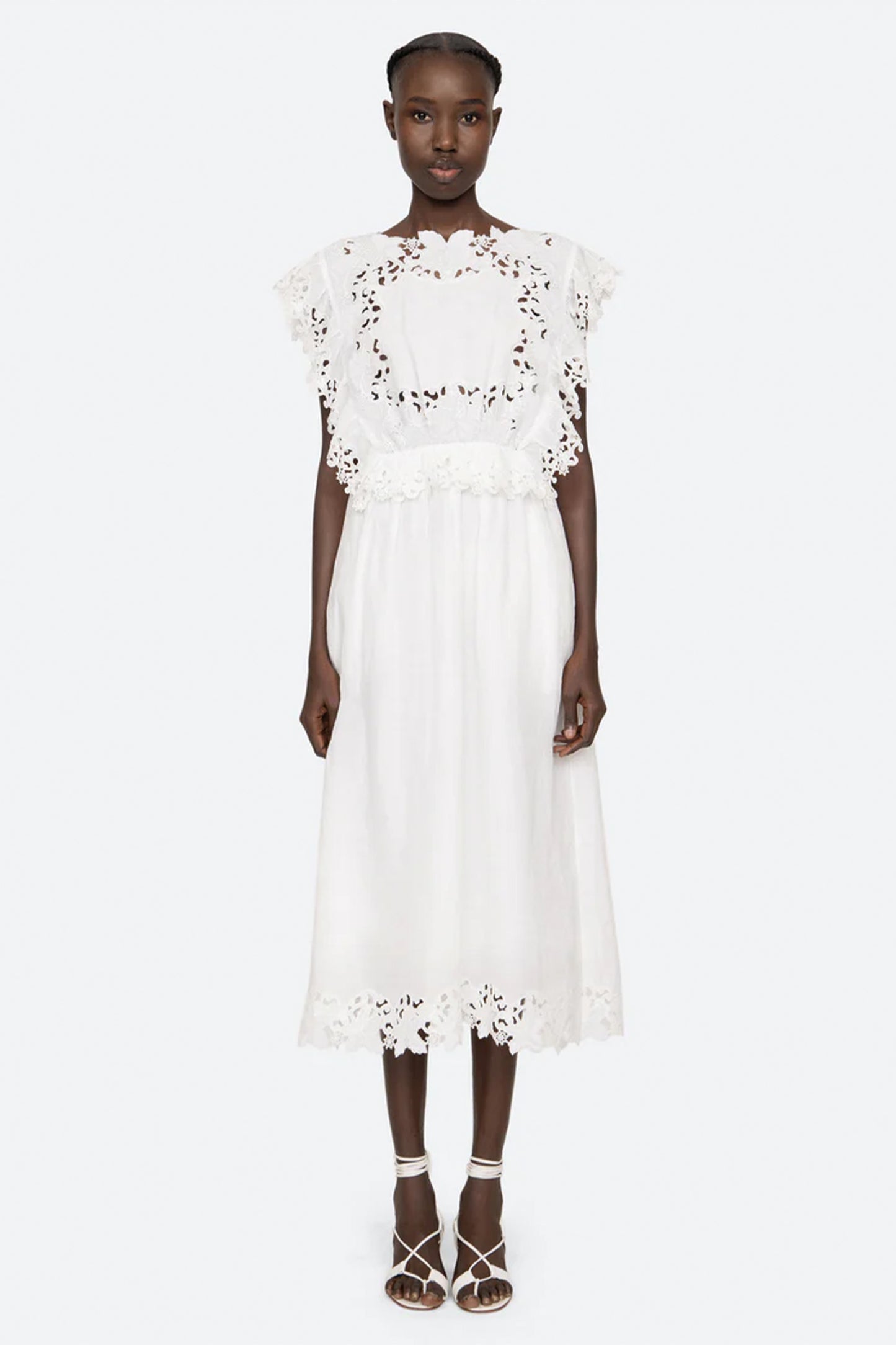 Eleannora Emb S/Slv Midi Dress