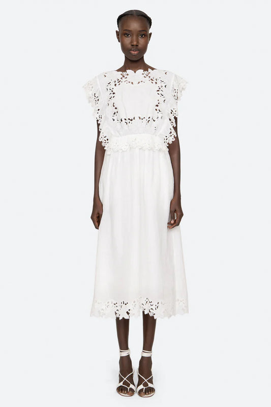 Eleannora Emb S/Slv Midi Dress
