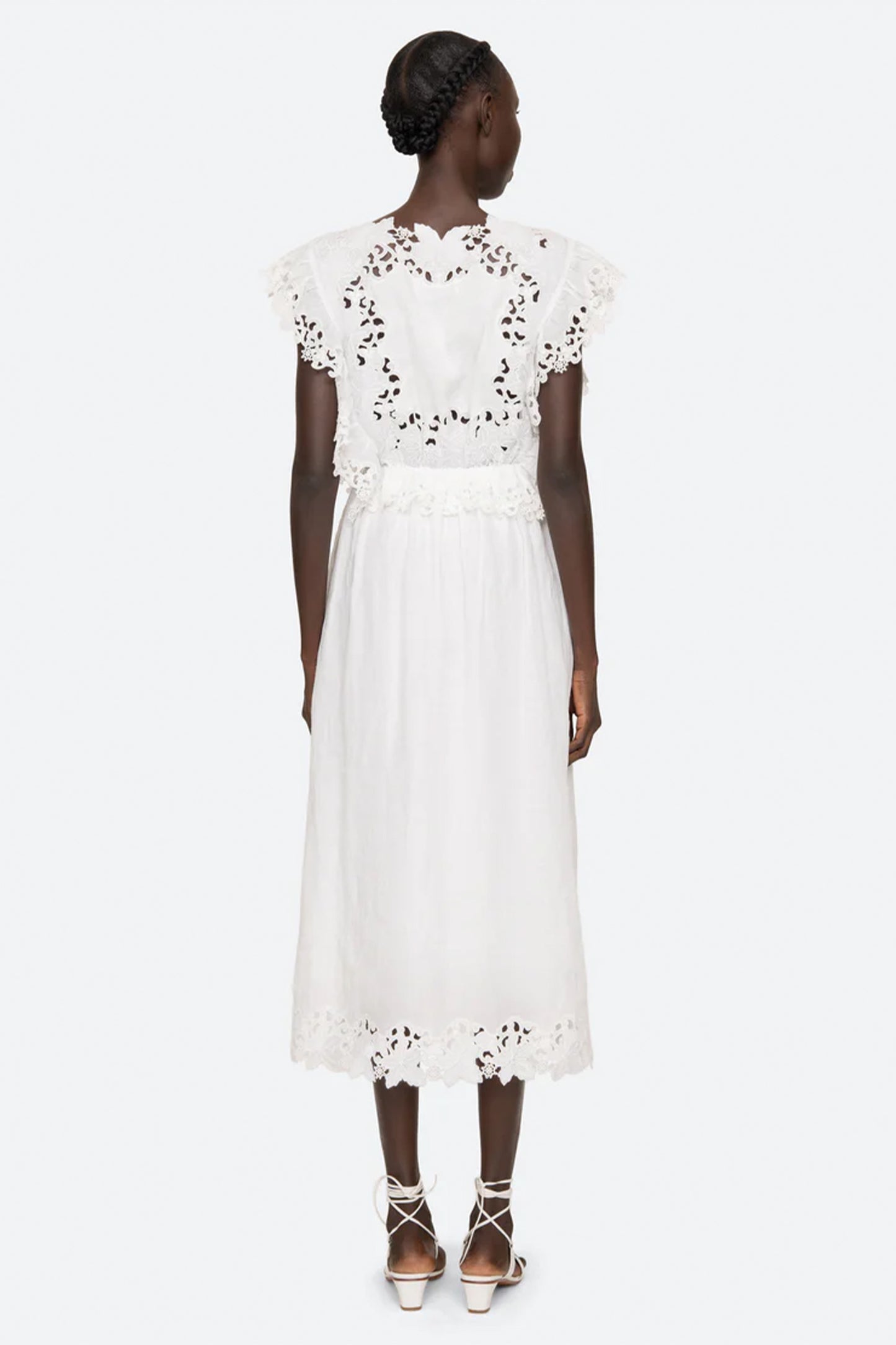 Eleannora Emb S/Slv Midi Dress
