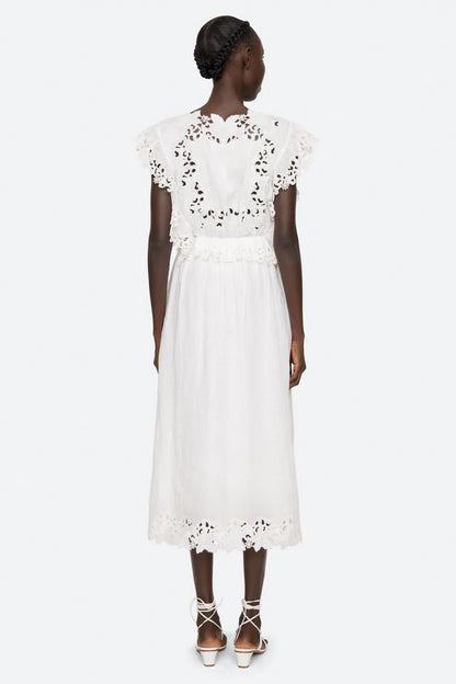 Eleannora Emb S/Slv Midi Dress