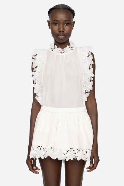 Eleannora Emb Slvless Top