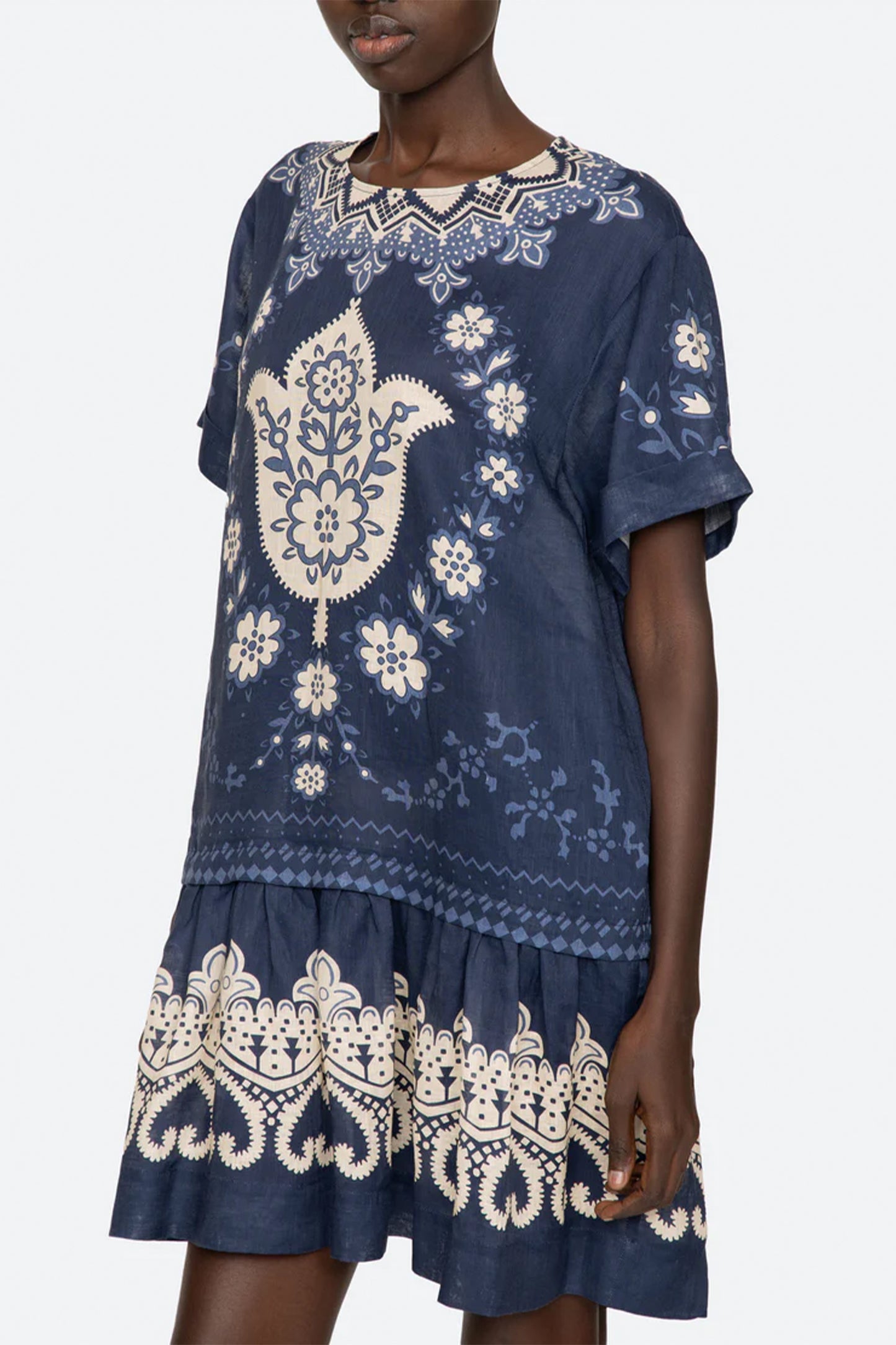 Emelina Print S/Slv Mini Dress