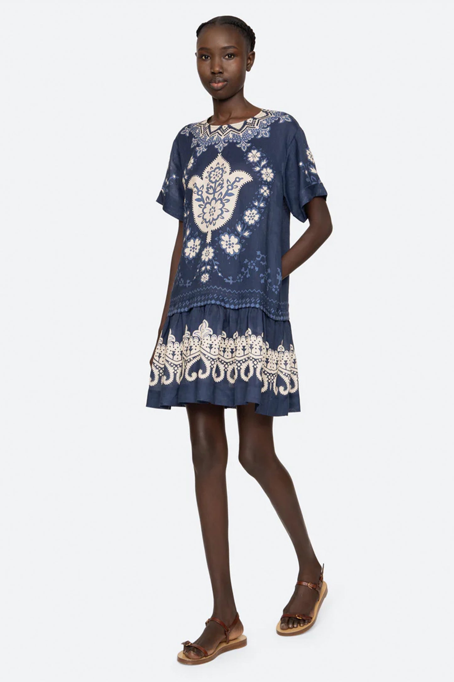 Emelina Print S/Slv Mini Dress