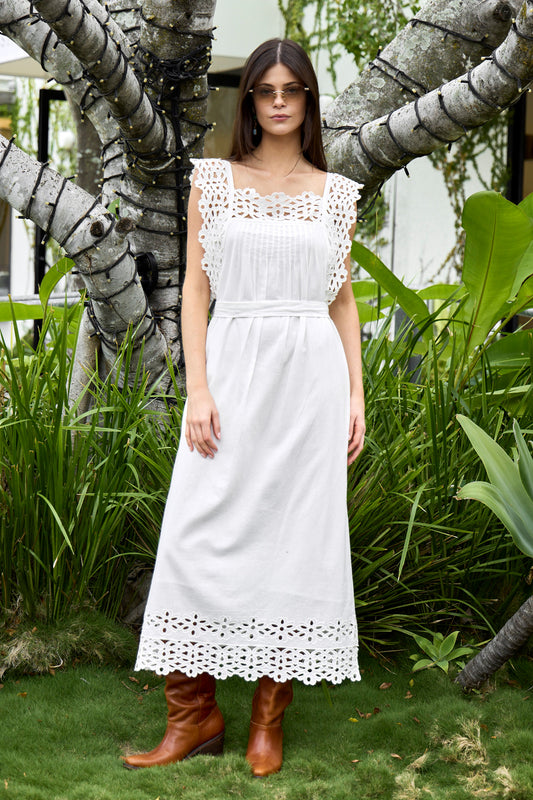Leila Eyelet Midi Dress
