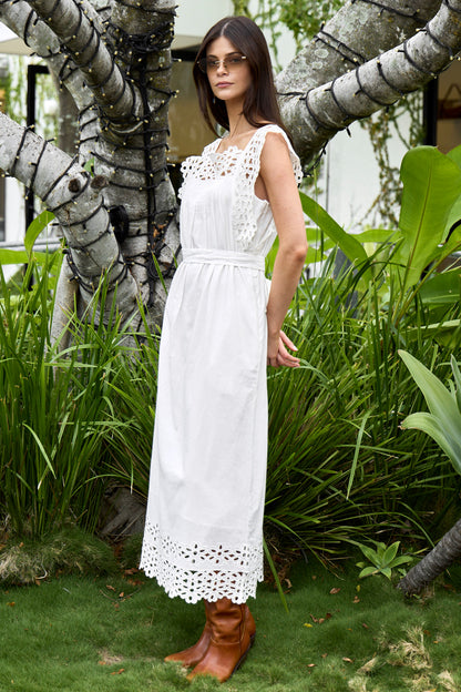 Leila Eyelet Midi Dress