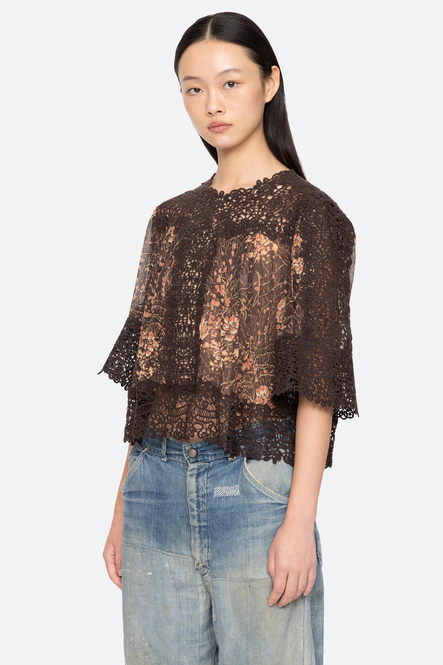 Luisa Print S/Slv Top