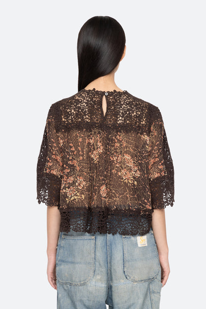 Luisa Print S/Slv Top