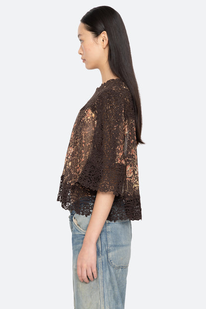 Luisa Print S/Slv Top