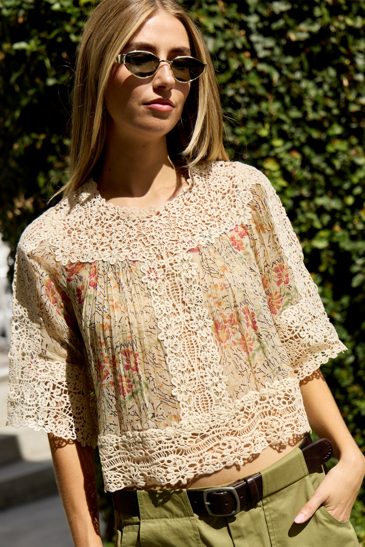 Luisa Print S/Slv Top