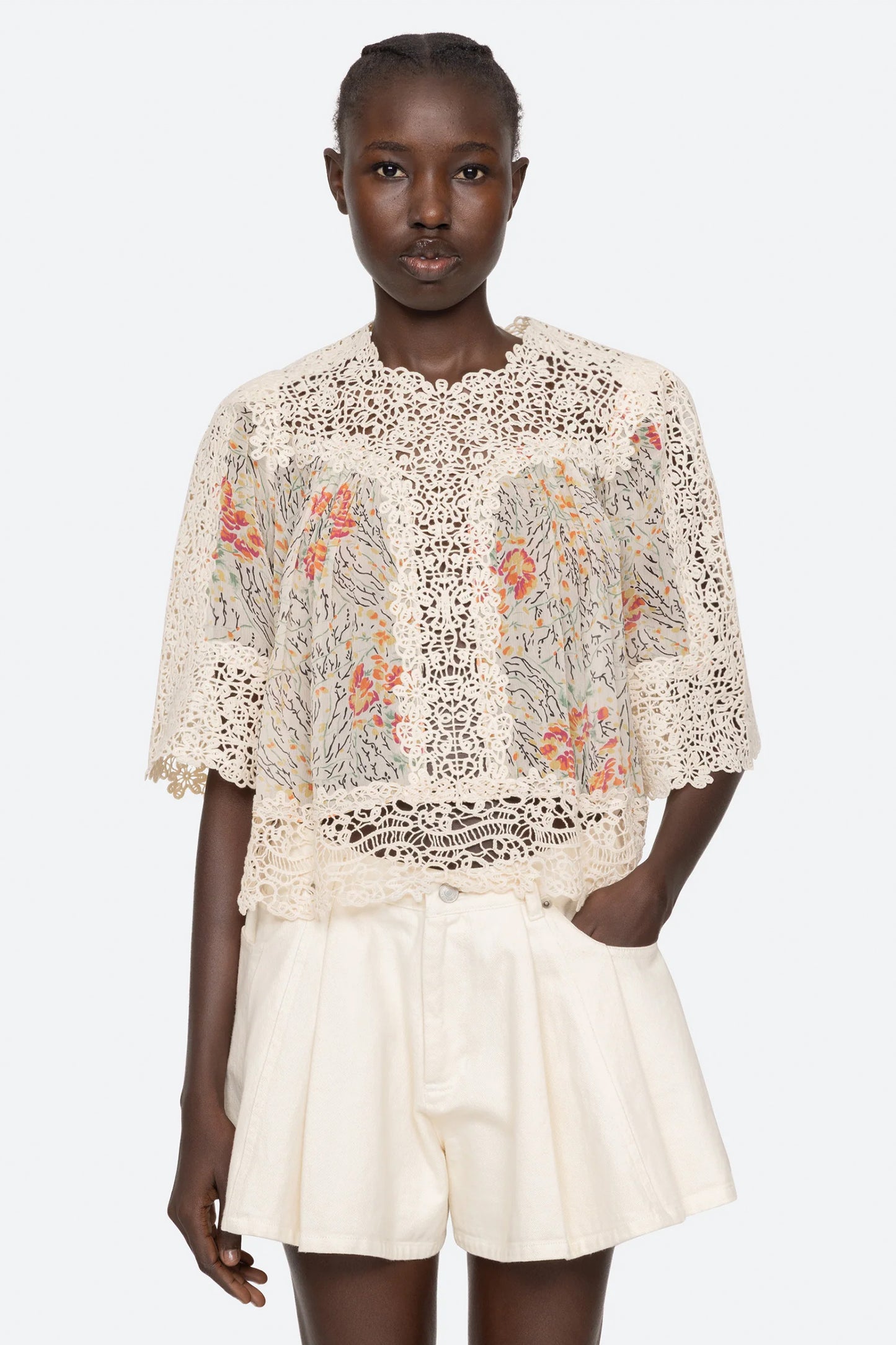 Luisa Print S/Slv Top