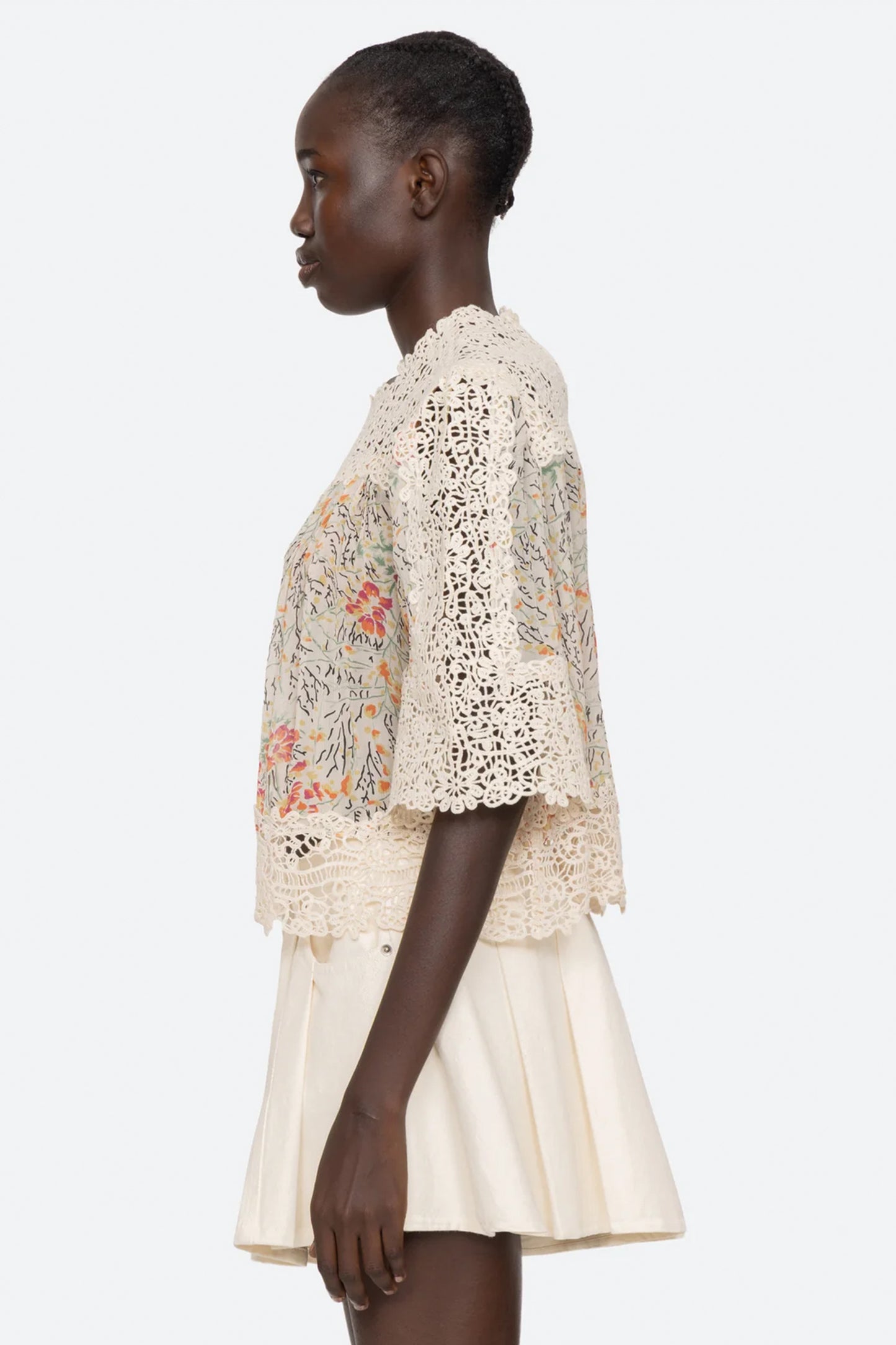 Luisa Print S/Slv Top