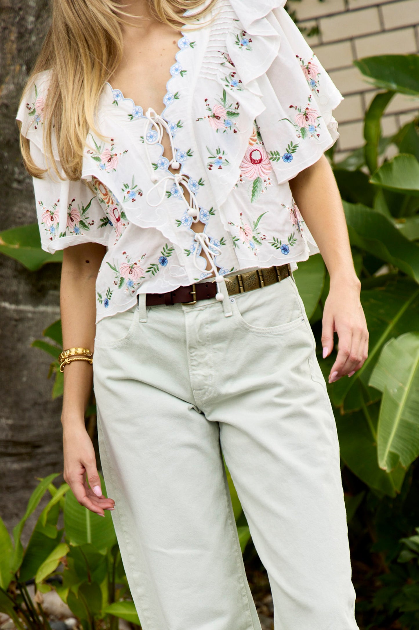 Serafina Embroidery S/Slv Top