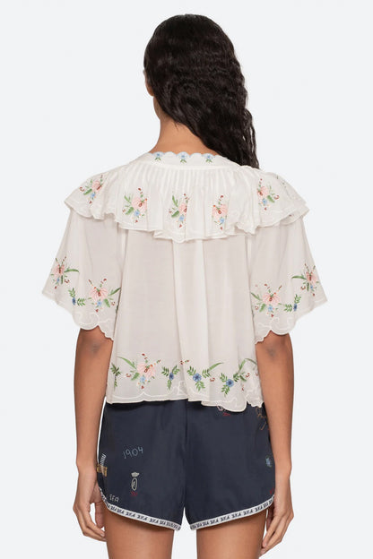 Serafina Embroidery S/Slv Top