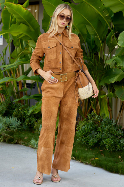 Bates Suede Straight Leg Pant