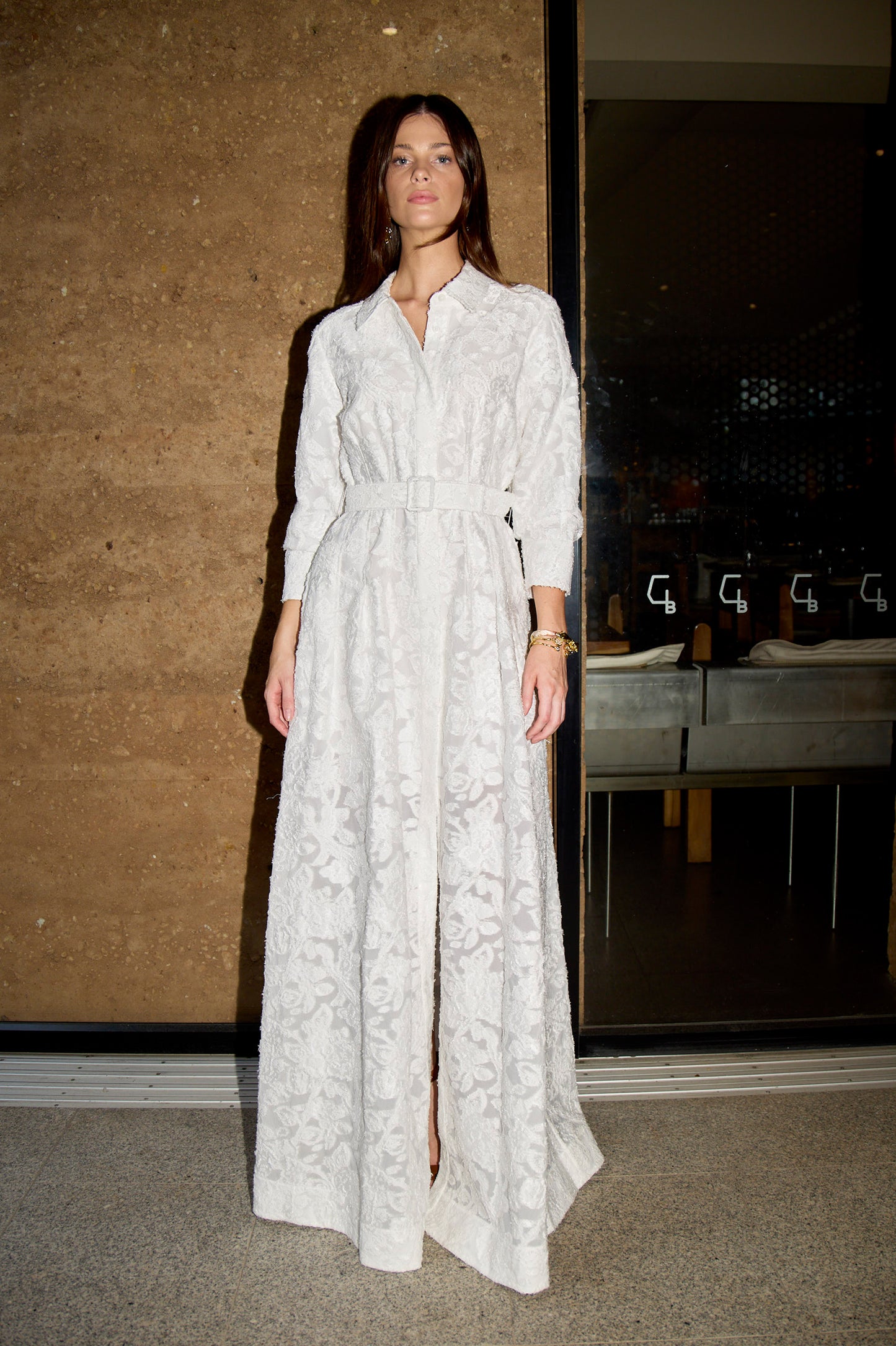 Courtney L/S Belted Gown